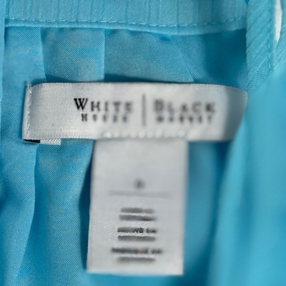 White House Black Market Baby Blue Halter High Low Chiffon Dress Size 0 EUC - Picture 7 of 14